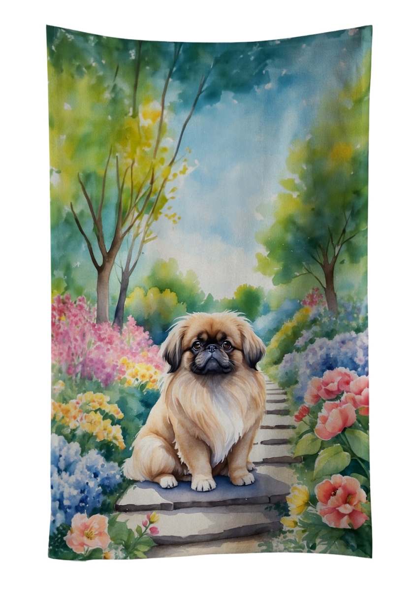 DAC6685KTWL 25 x 15 in. Pekingese Spring Path Kitchen Towel