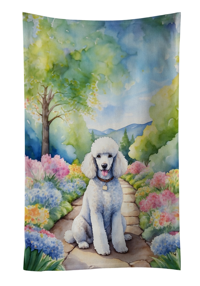 DAC6696KTWL 25 x 15 in. White Poodle Spring Path Kitchen Towel