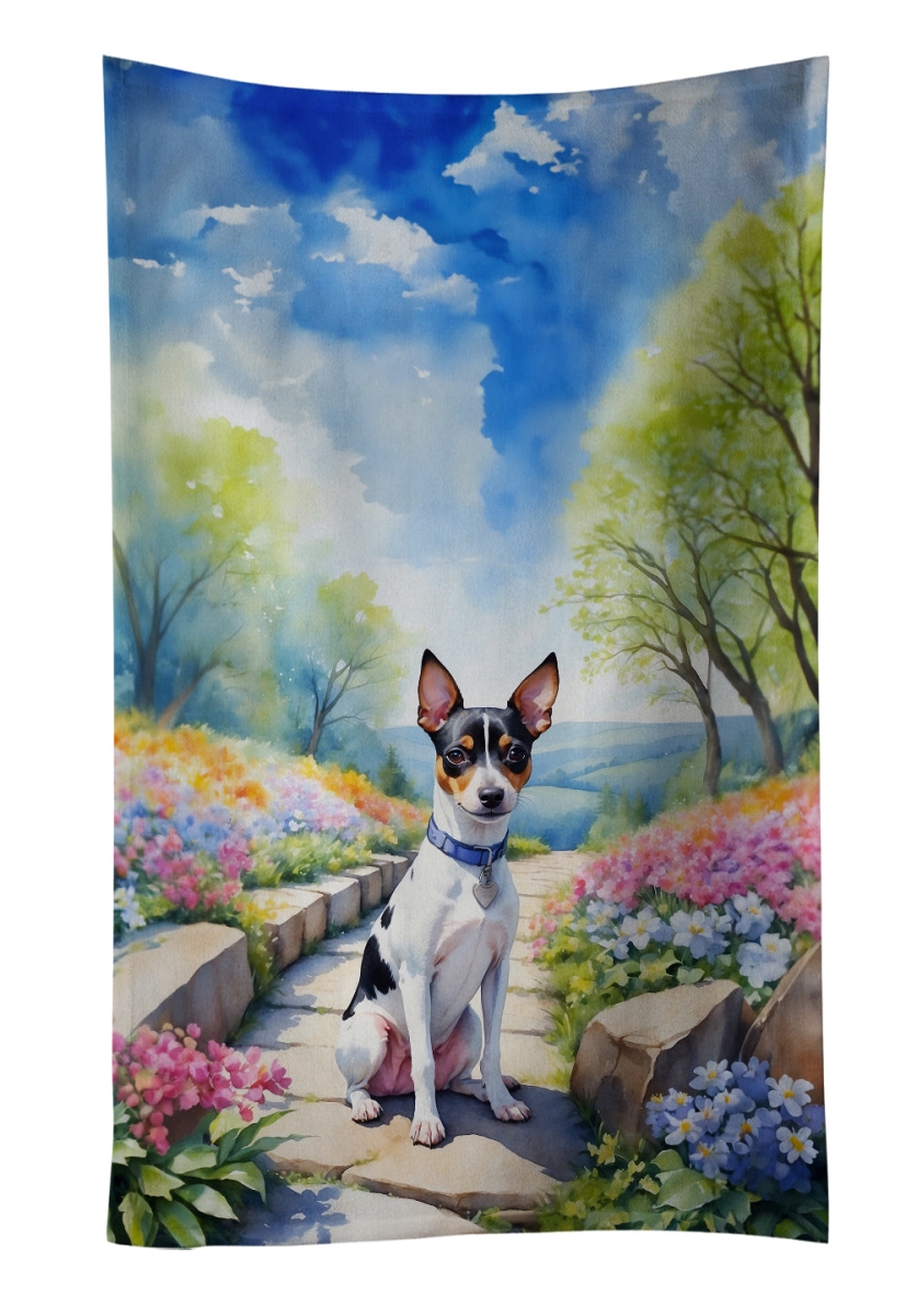 DAC6702KTWL 25 x 15 in. Rat Terrier Spring Path Kitchen Towel