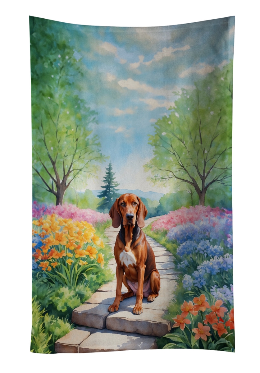 DAC6703KTWL 25 x 15 in. Redbone Coonhound Spring Path Kitchen Towel