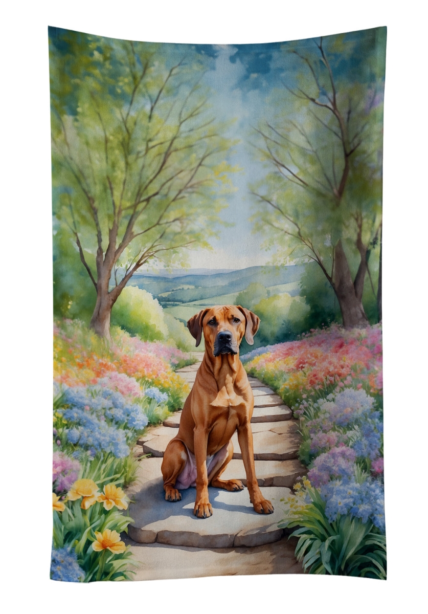 DAC6704KTWL 25 x 15 in. Rhodesian Ridgeback Spring Path Kitchen Towel