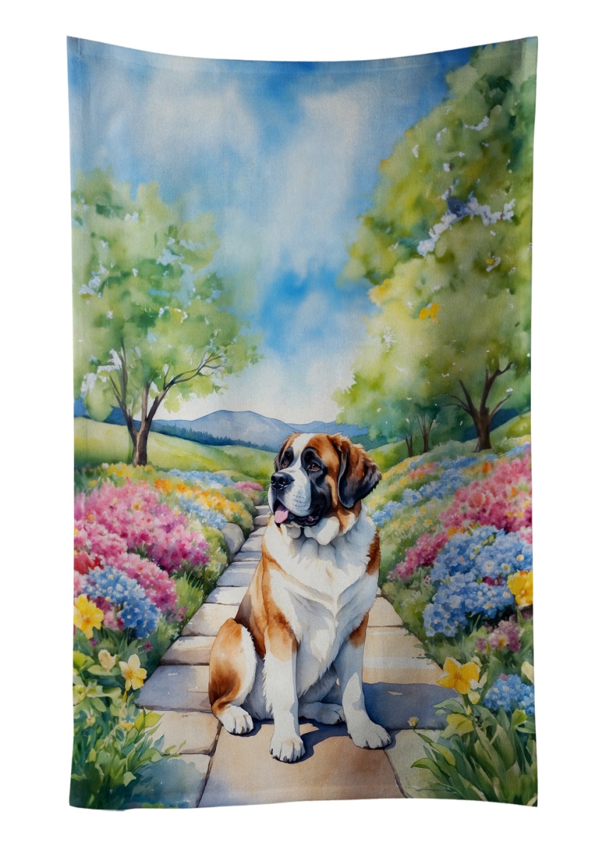 DAC6706KTWL 25 x 15 in. Saint Bernard Spring Path Kitchen Towel