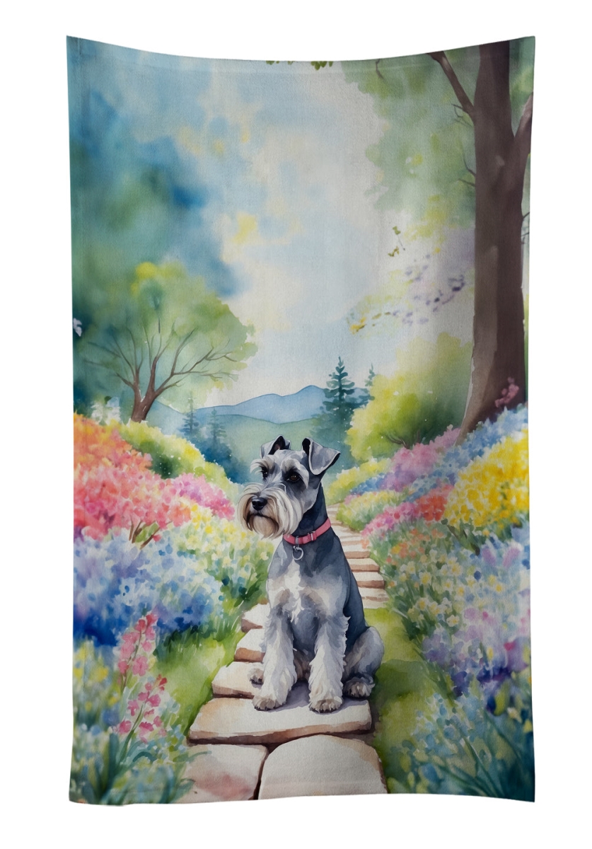 DAC6709KTWL 25 x 15 in. Schnauzer Spring Path Kitchen Towel