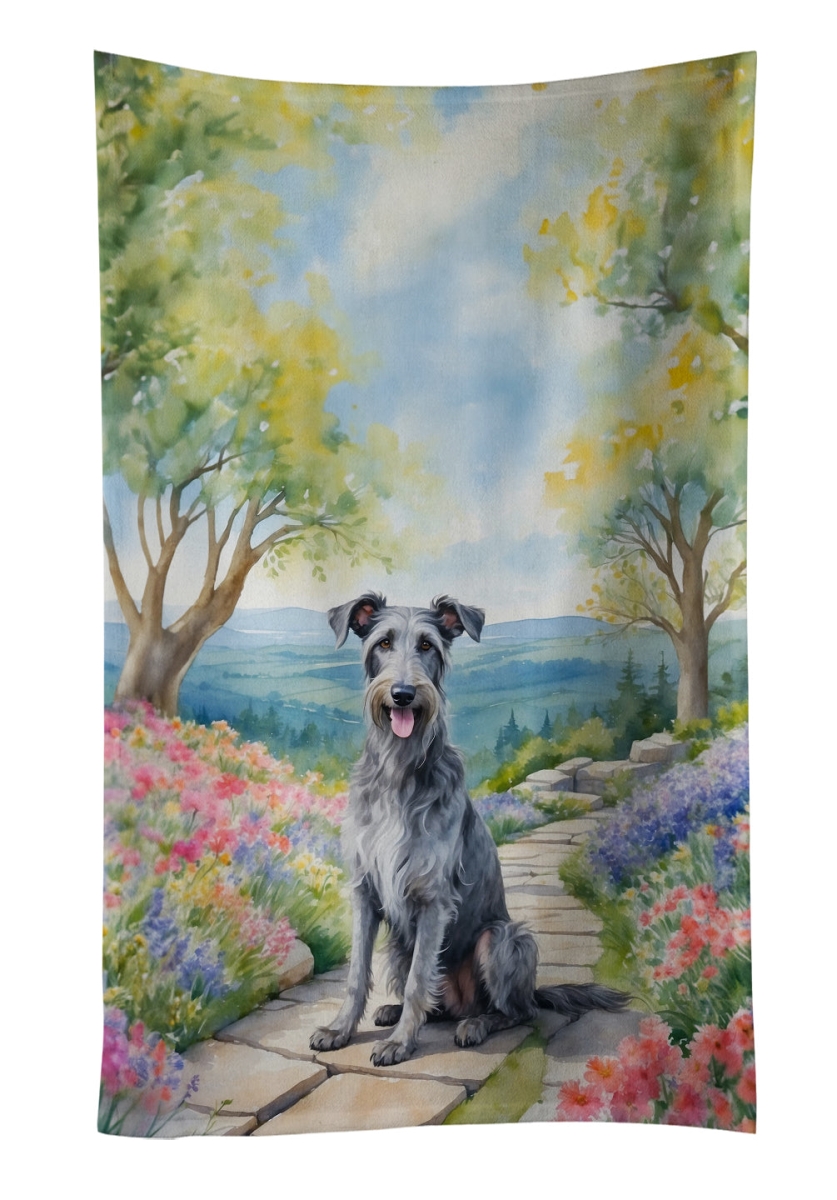 DAC6710KTWL 25 x 15 in. Scottish Deerhound Spring Path Kitchen Towel