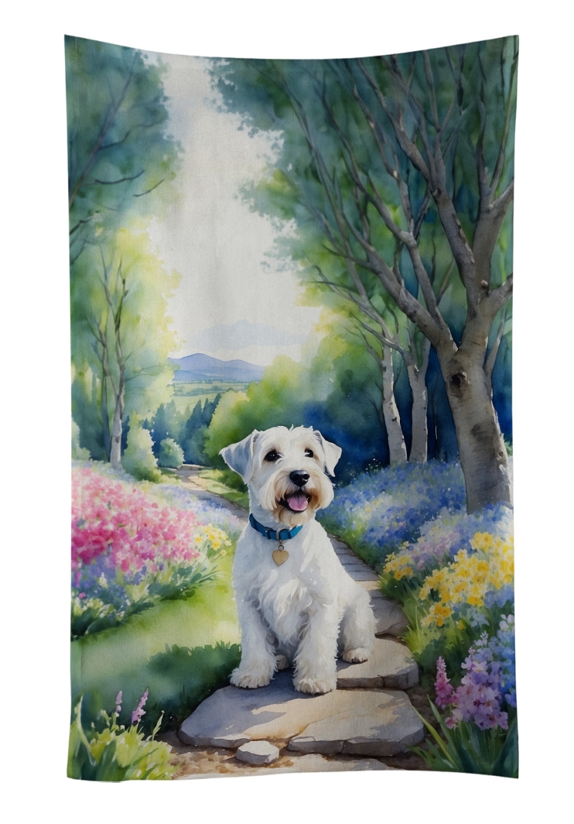 DAC6712KTWL 25 x 15 in. Sealyham Terrier Spring Path Kitchen Towel