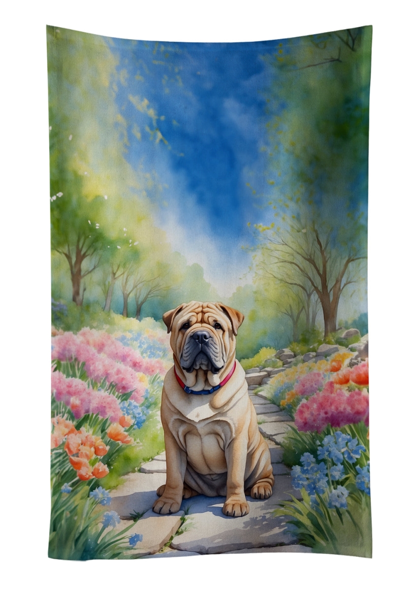 DAC6713KTWL 25 x 15 in. Shar Pei Spring Path Kitchen Towel