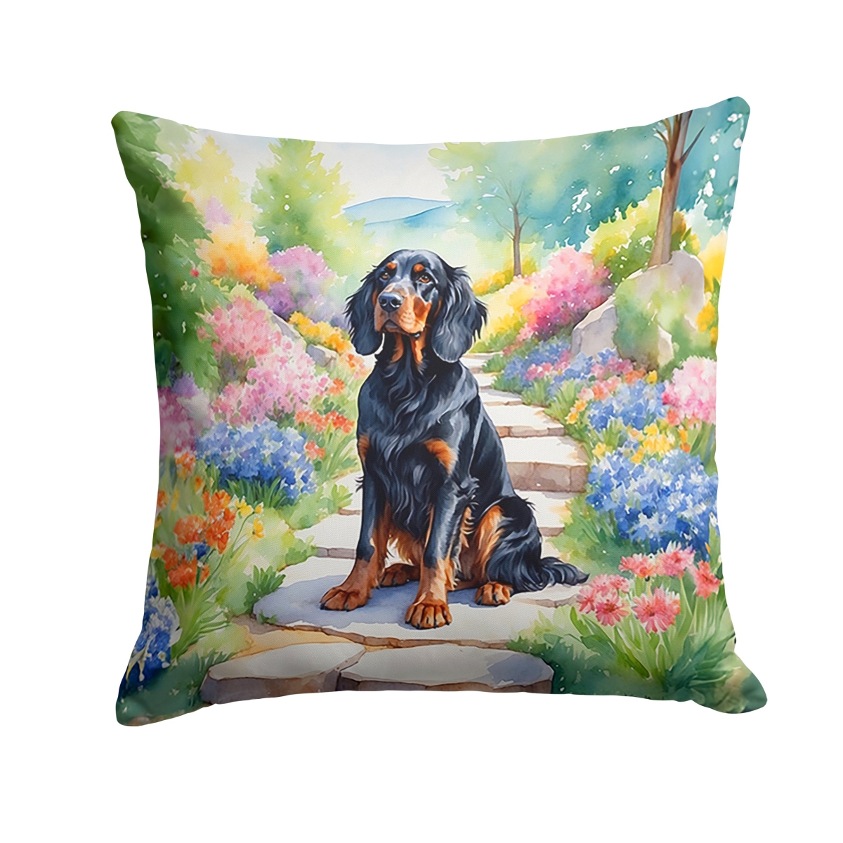 DAC6640PW1414 14 x 14 in. Gordon Setter Spring Path Throw Pillow