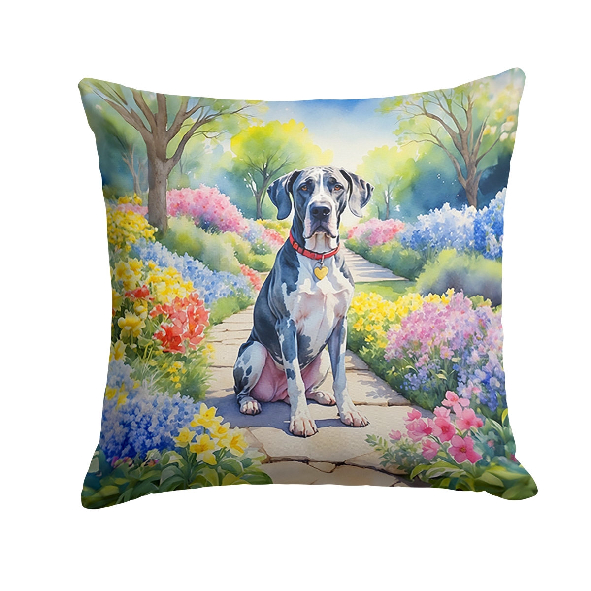 DAC6643PW1414 14 x 14 in. Great Dane Spring Path Throw Pillow