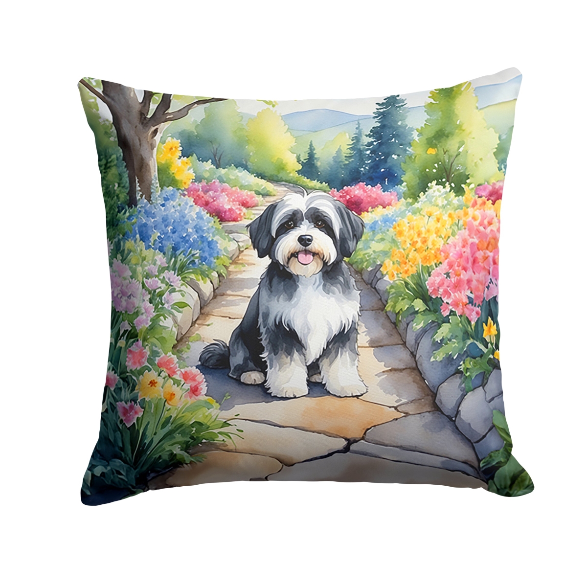 DAC6648PW1414 14 x 14 in. Havanese Spring Path Throw Pillow