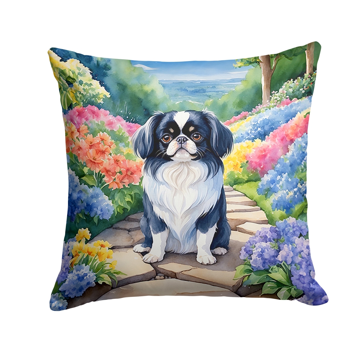 DAC6655PW1414 14 x 14 in. Japanese Chin Spring Path Throw Pillow