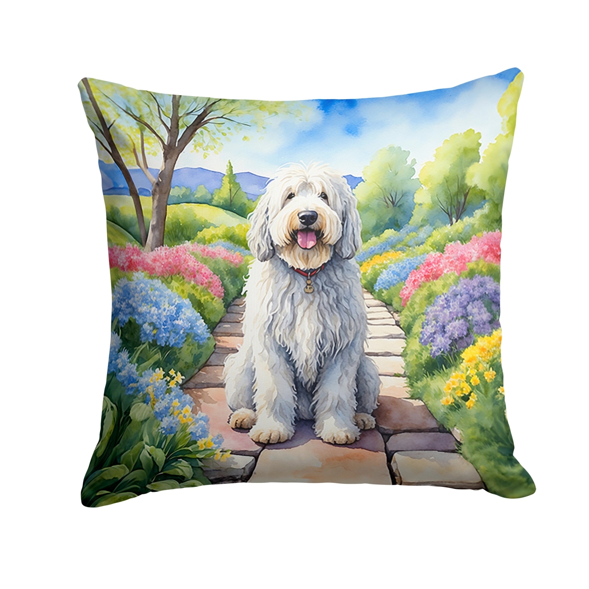 DAC6658PW1414 14 x 14 in. Komondor Spring Path Throw Pillow