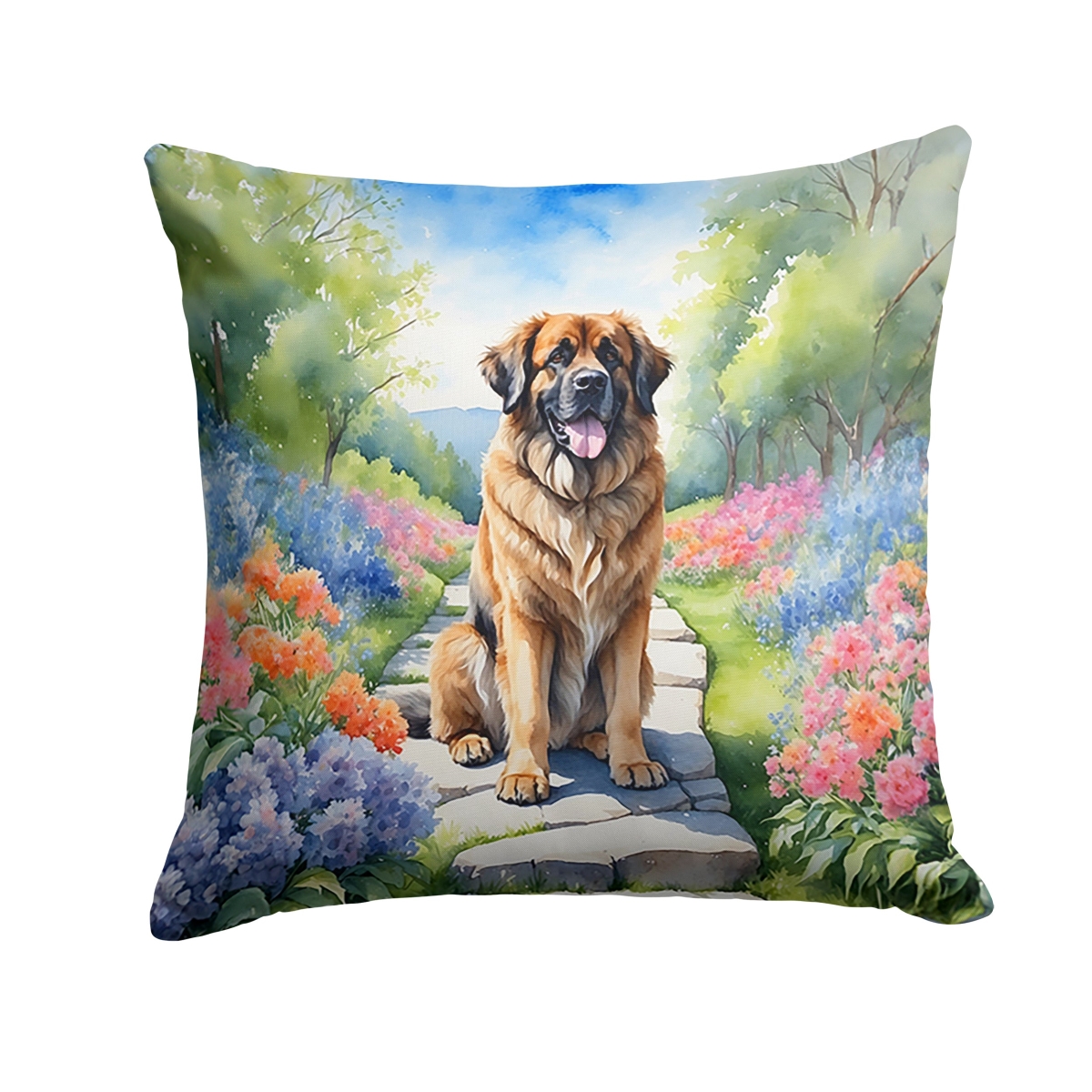 DAC6666PW1414 14 x 14 in. Leonberger Spring Path Throw Pillow