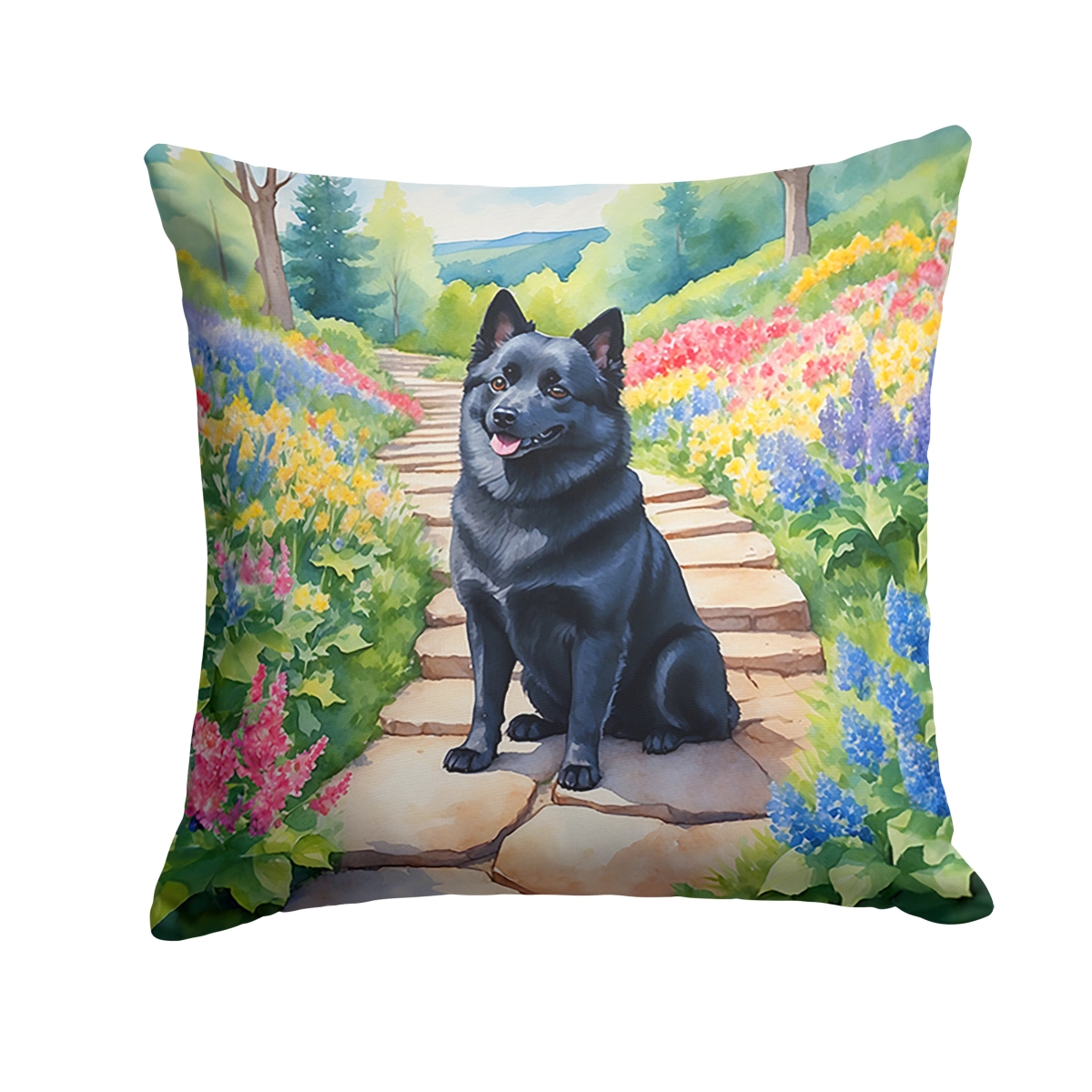 DAC6708PW1818 18 x 18 in. Schipperke Spring Path Throw Pillow