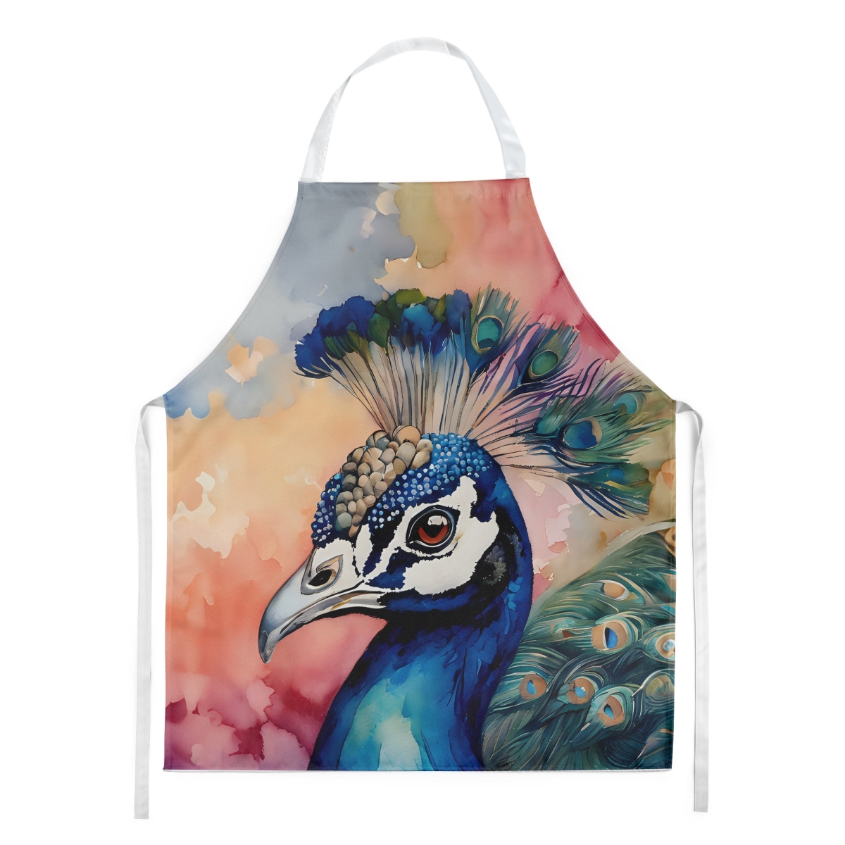 Picture of Carolines Treasures DAC3249APRON 30 x 27 in. Peacock Kitchen Apron
