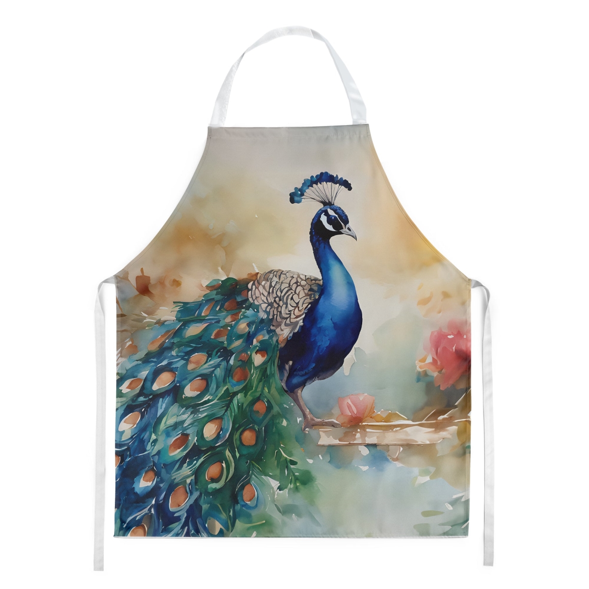 Picture of Carolines Treasures DAC3253APRON 30 x 27 in. Peacock Kitchen Apron