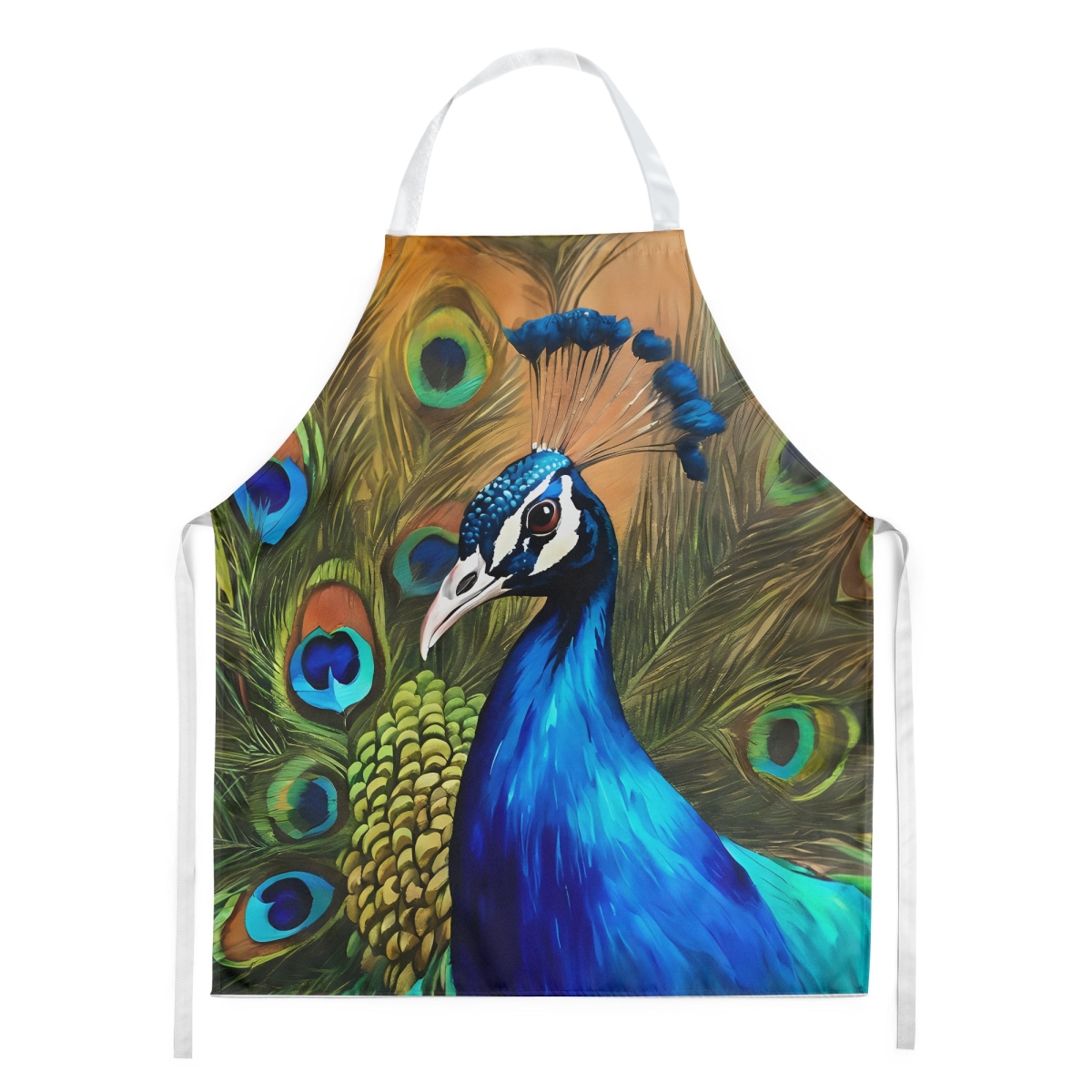 Picture of Carolines Treasures DAC3255APRON 30 x 27 in. Peacock Kitchen Apron