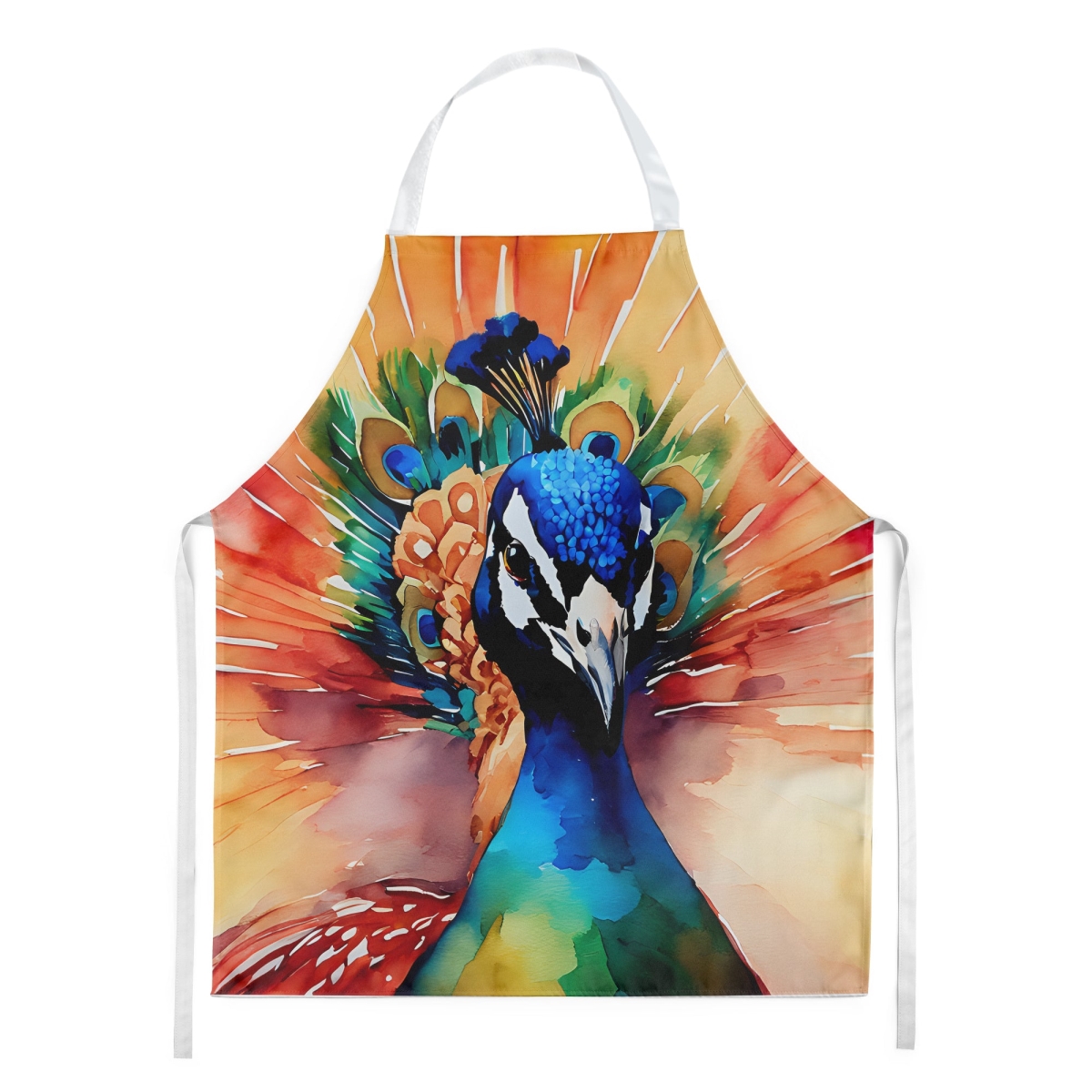 Picture of Carolines Treasures DAC3256APRON 30 x 27 in. Peacock Kitchen Apron