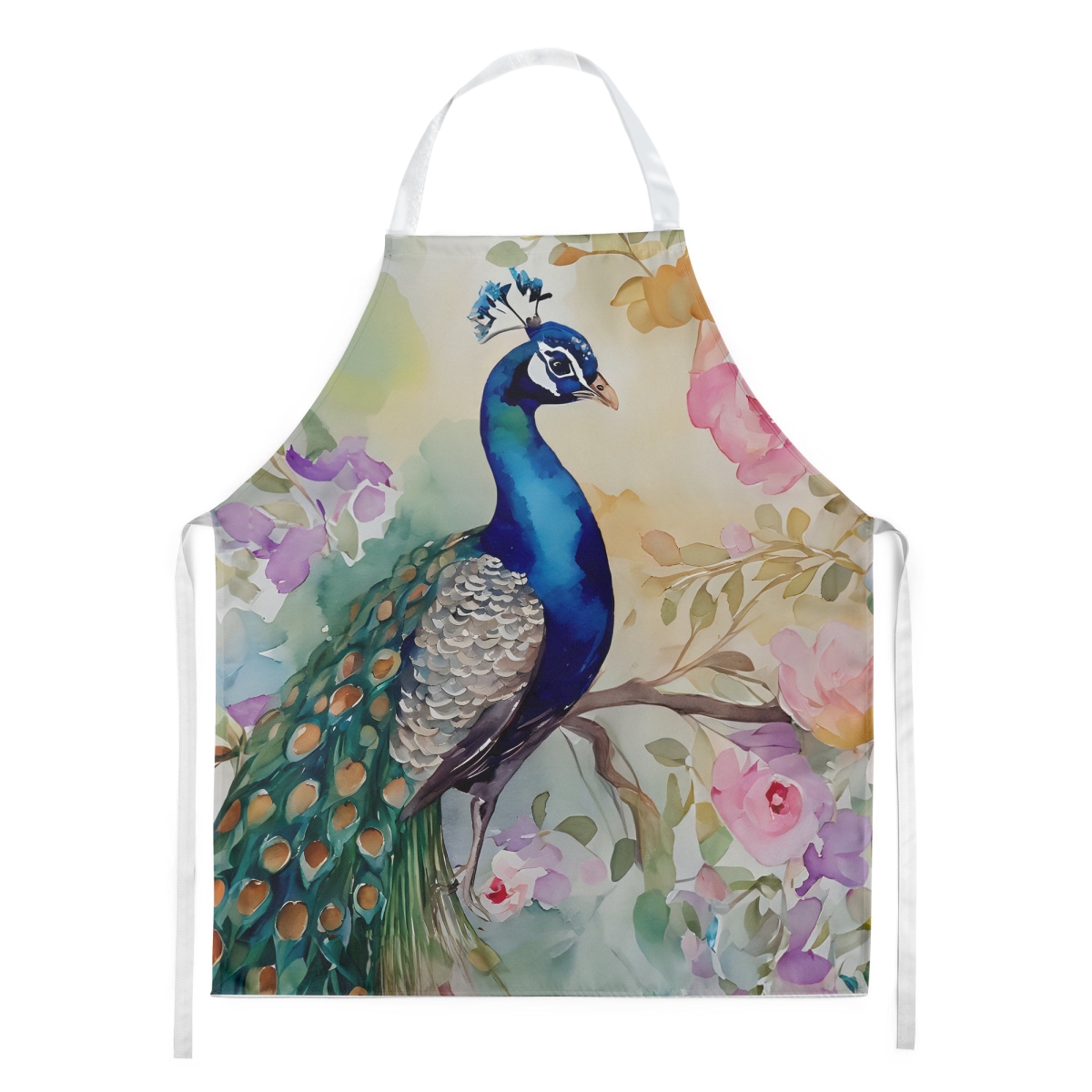 Picture of Carolines Treasures DAC3257APRON 30 x 27 in. Peacock Kitchen Apron