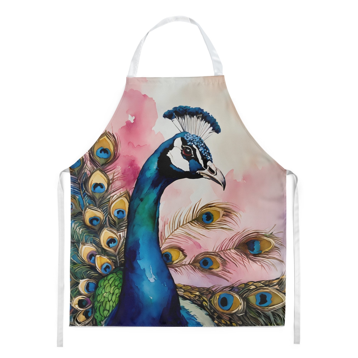 Picture of Carolines Treasures DAC3258APRON 30 x 27 in. Peacock Kitchen Apron