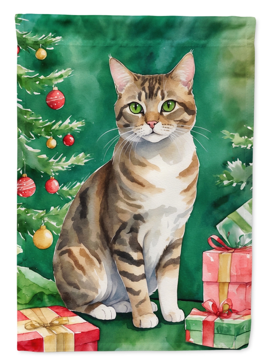 DAC7201CHF 40 x 28 in. California Spangled Cat by the Christmas Tree House Flag