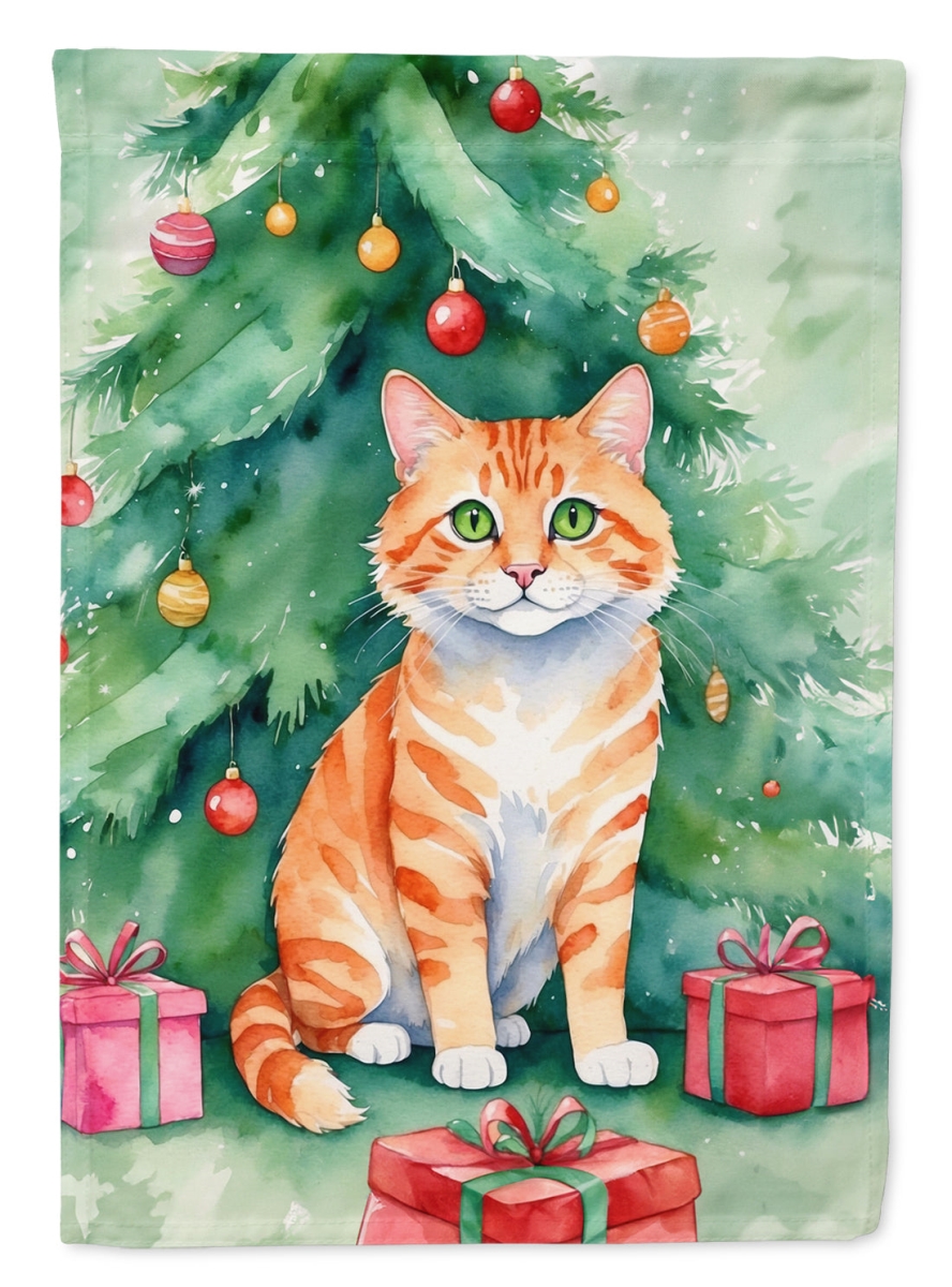 DAC7205CHF 40 x 28 in. Cheetoh Cat by the Christmas Tree House Flag