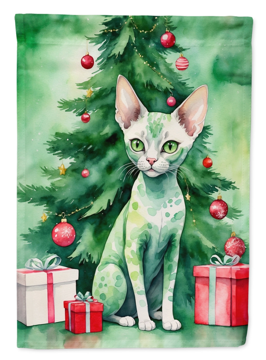 Devon Rex Cat Christmas House Flag - Multicolor - 40 x 28 in. - Dual-Sided Print