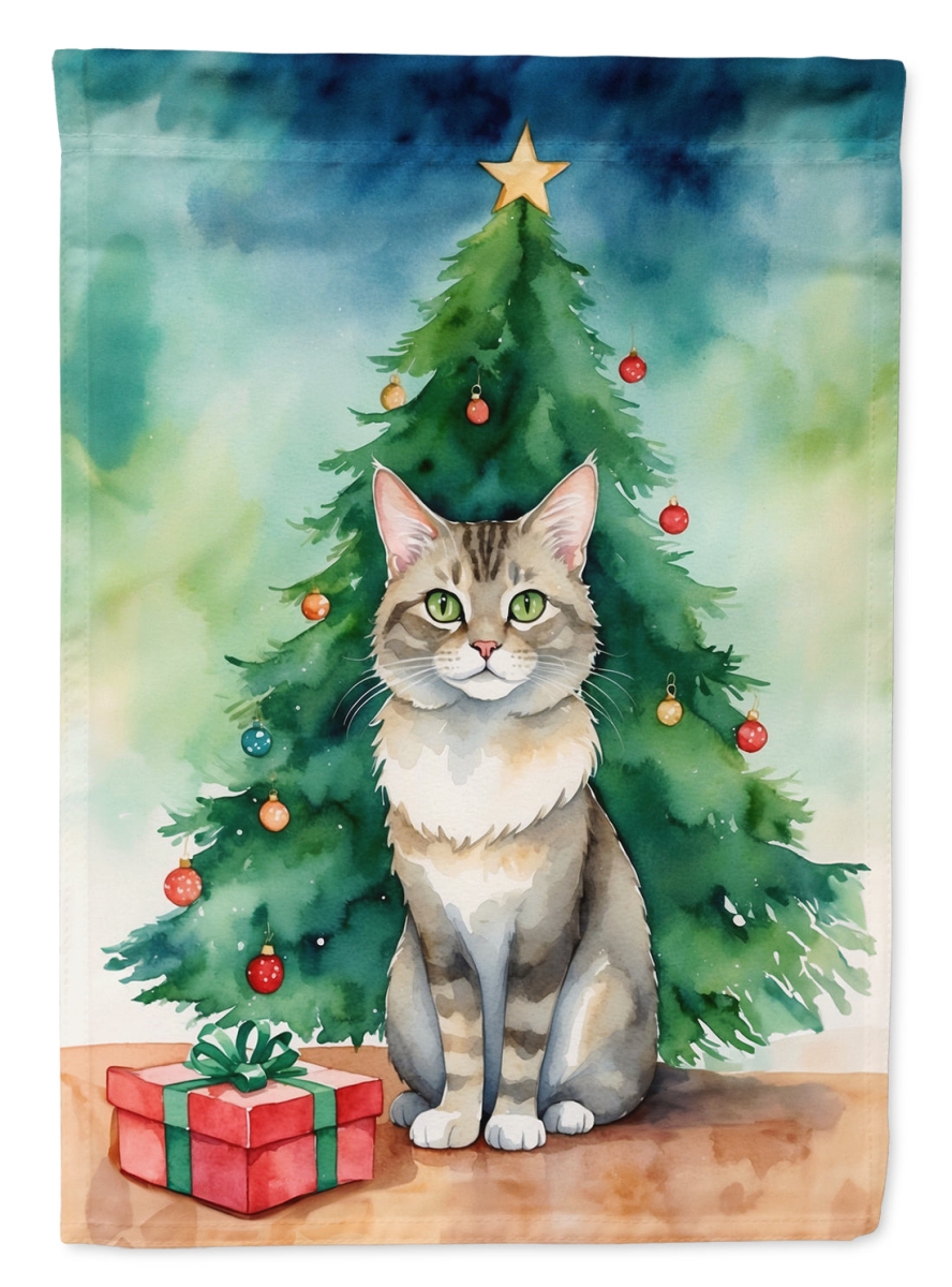 DAC7212CHF 40 x 28 in. Dwelf Cat by the Christmas Tree House Flag