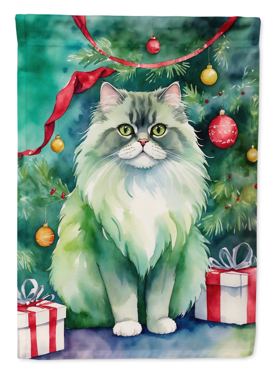 DAC7243CHF 40 x 28 in. Persian Cat by the Christmas Tree House Flag