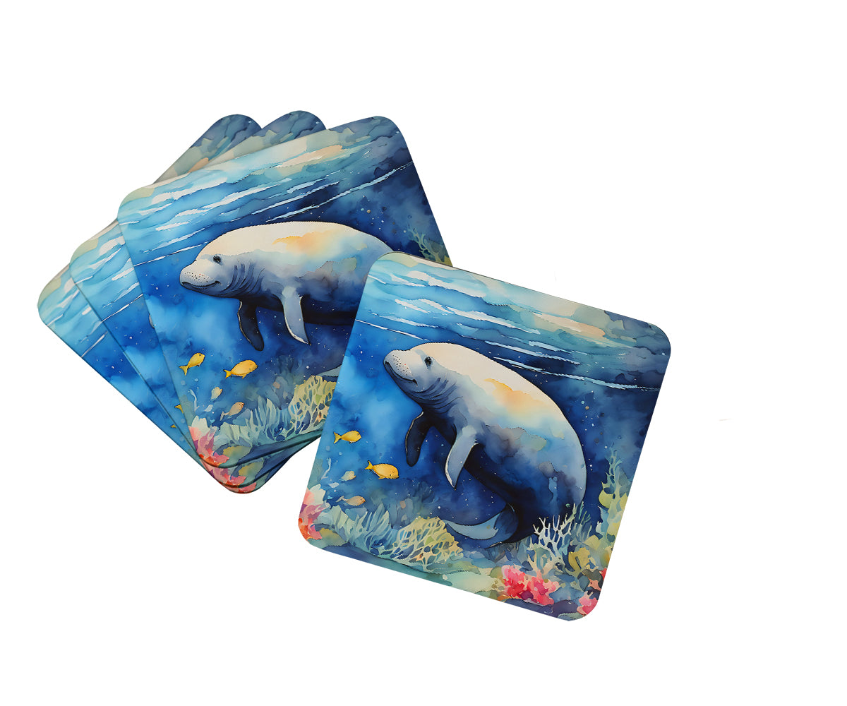 DAC2811FC 3.5 x 3.5 in. Manatee Foam Coasters