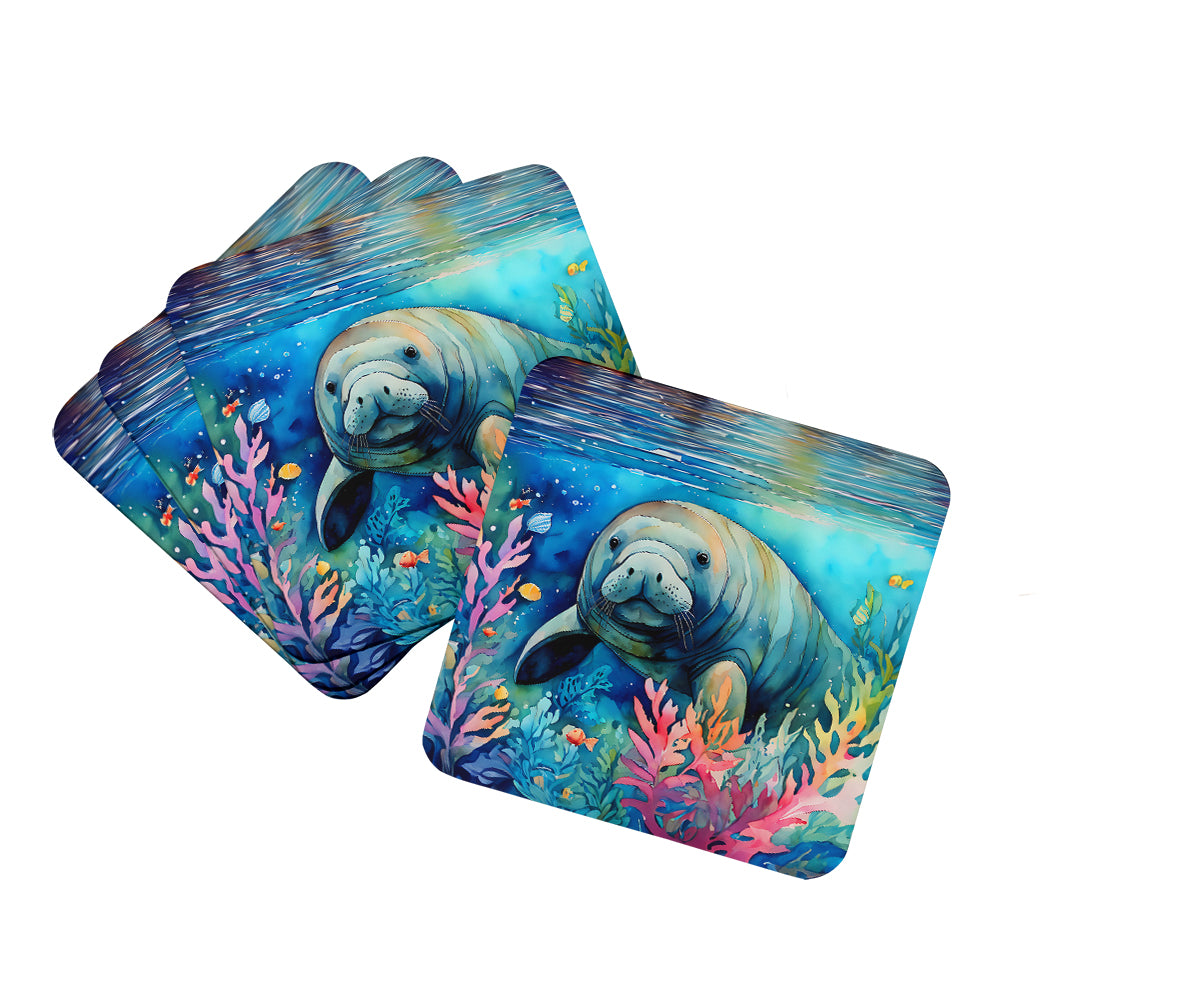 DAC2812FC 3.5 x 3.5 in. Manatee Foam Coasters