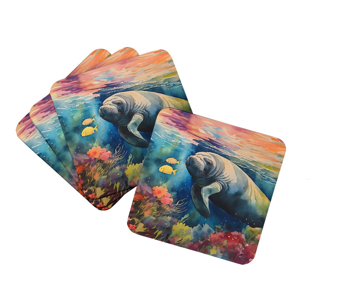 DAC2813FC 3.5 x 3.5 in. Manatee Foam Coasters