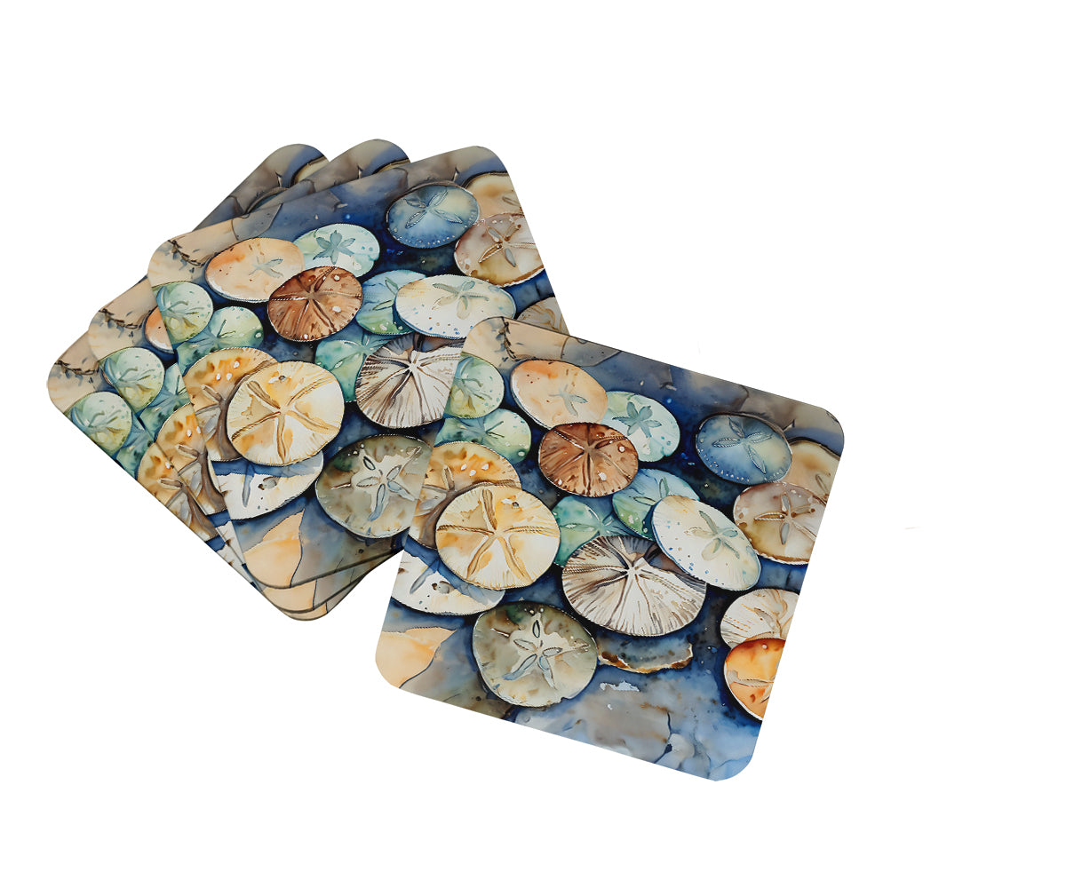 DAC2819FC 3.5 x 3.5 in. Sand Dollars Foam Coasters