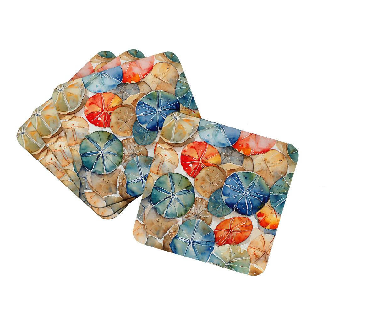 DAC2820FC 3.5 x 3.5 in. Sand Dollars Foam Coasters