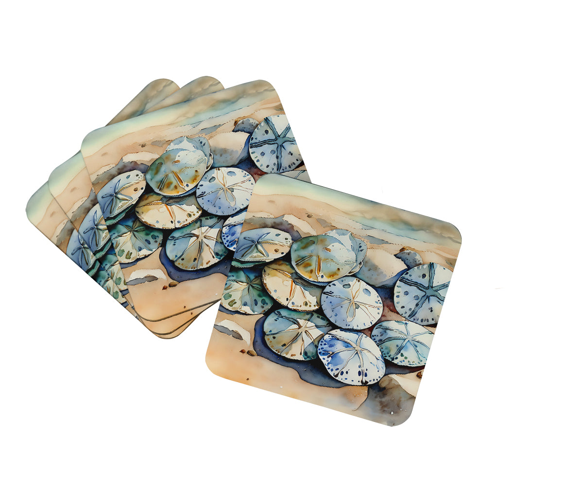 DAC2821FC 3.5 x 3.5 in. Sand Dollars Foam Coasters