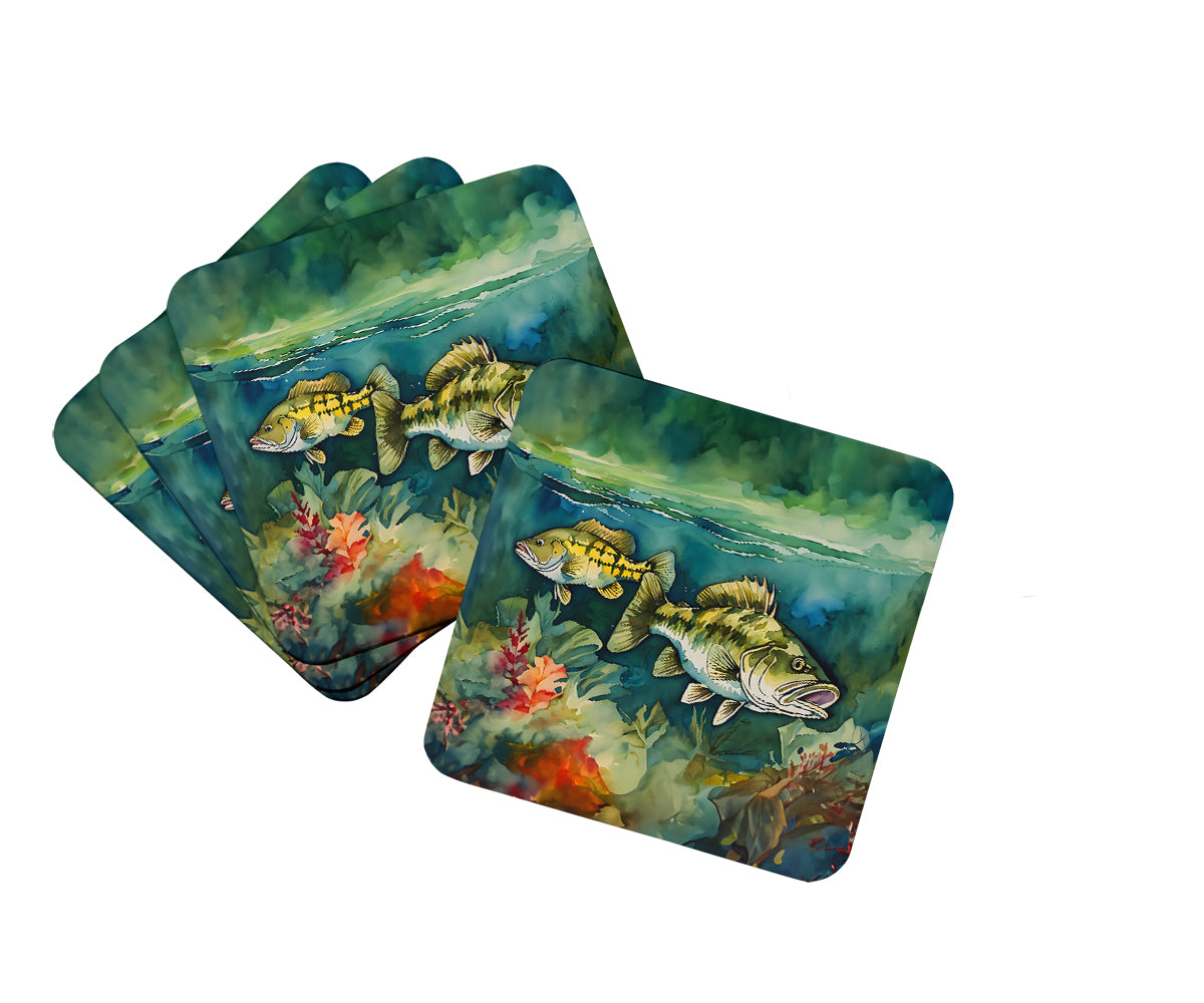 DAC2826FC 3.5 x 3.5 in. Smallmouth Bass Foam Coasters