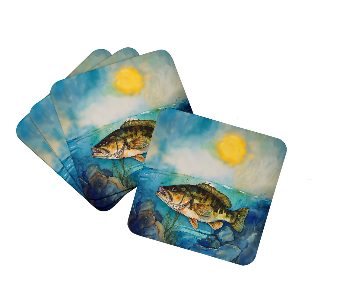 DAC2827FC 3.5 x 3.5 in. Smallmouth Bass Foam Coasters