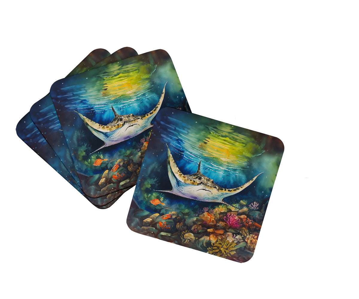 DAC2831FC 3.5 x 3.5 in. Sting Ray Foam Coasters