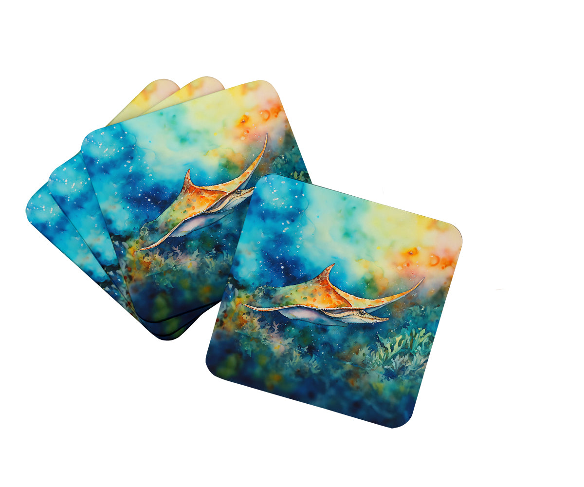 DAC2832FC 3.5 x 3.5 in. Sting Ray Foam Coasters