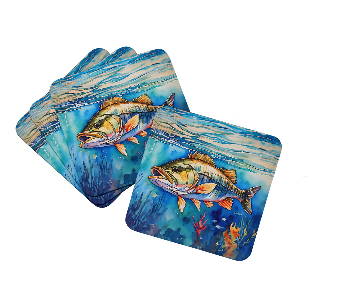 DAC2833FC 3.5 x 3.5 in. Striped Bass Foam Coasters