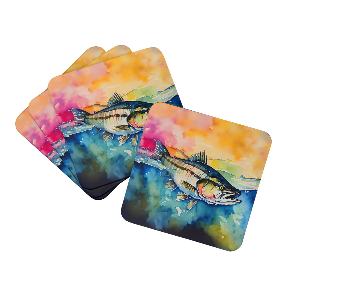 DAC2834FC 3.5 x 3.5 in. Striped Bass Foam Coasters