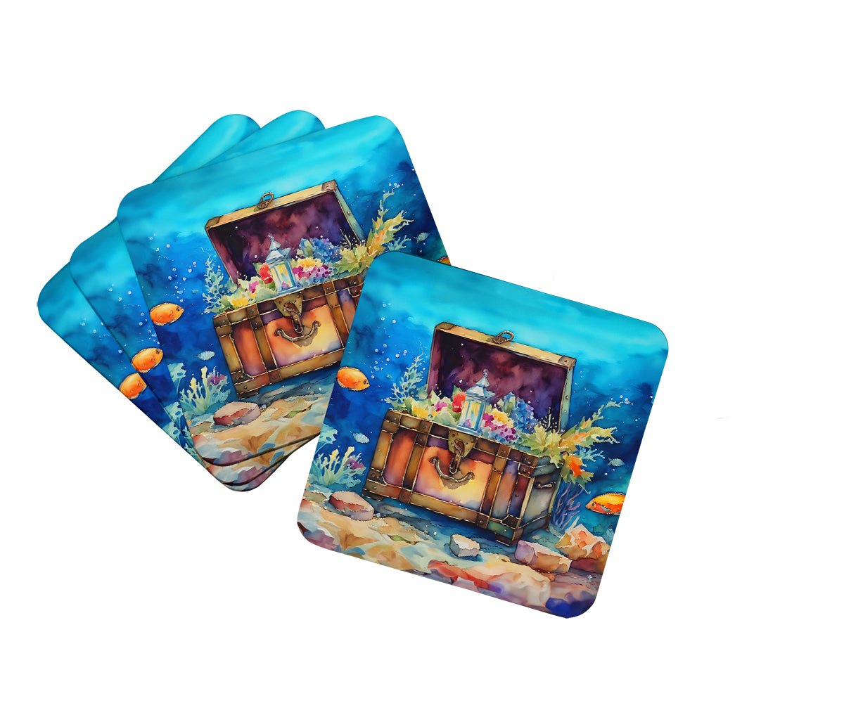 DAC2835FC 3.5 x 3.5 in. Treasure Chest Foam Coasters
