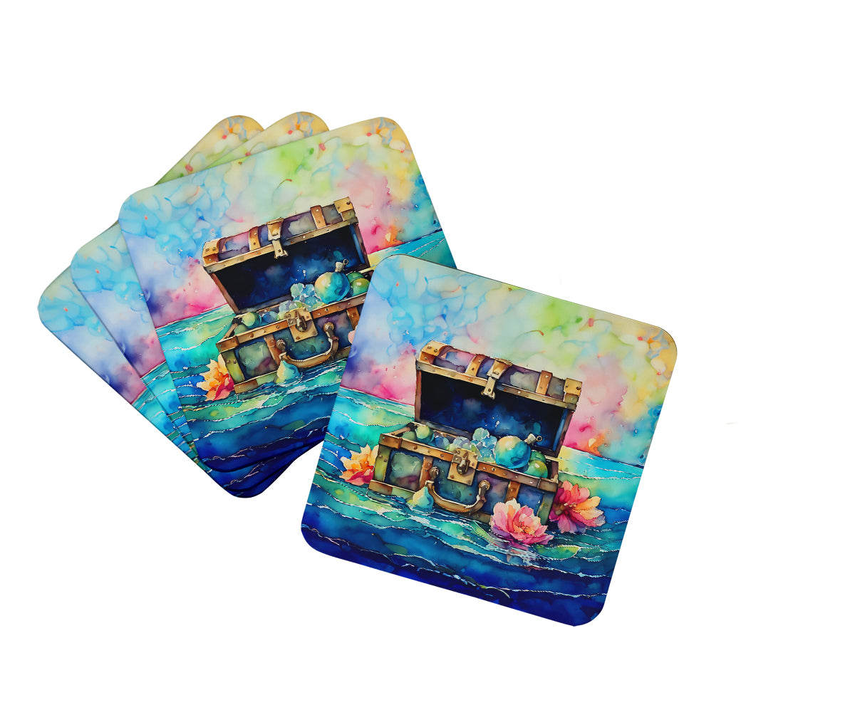 DAC2836FC 3.5 x 3.5 in. Treasure Chest Foam Coasters