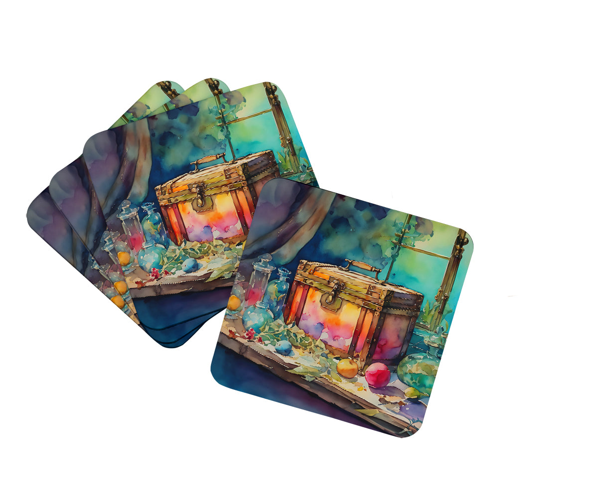 DAC2837FC 3.5 x 3.5 in. Treasure Chest Foam Coasters