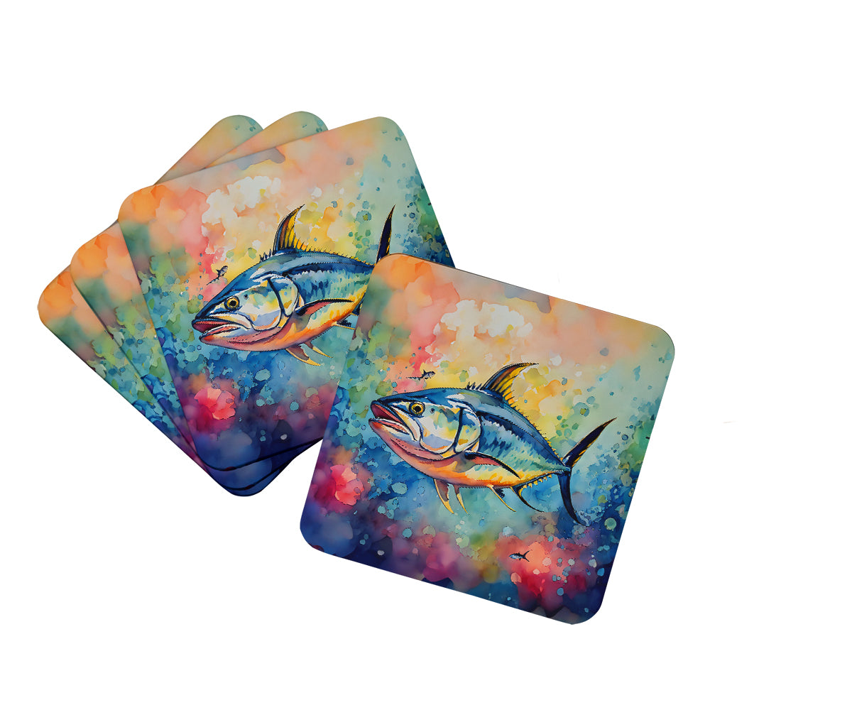DAC2843FC 3.5 x 3.5 in. Yellowfin Tuna Foam Coasters