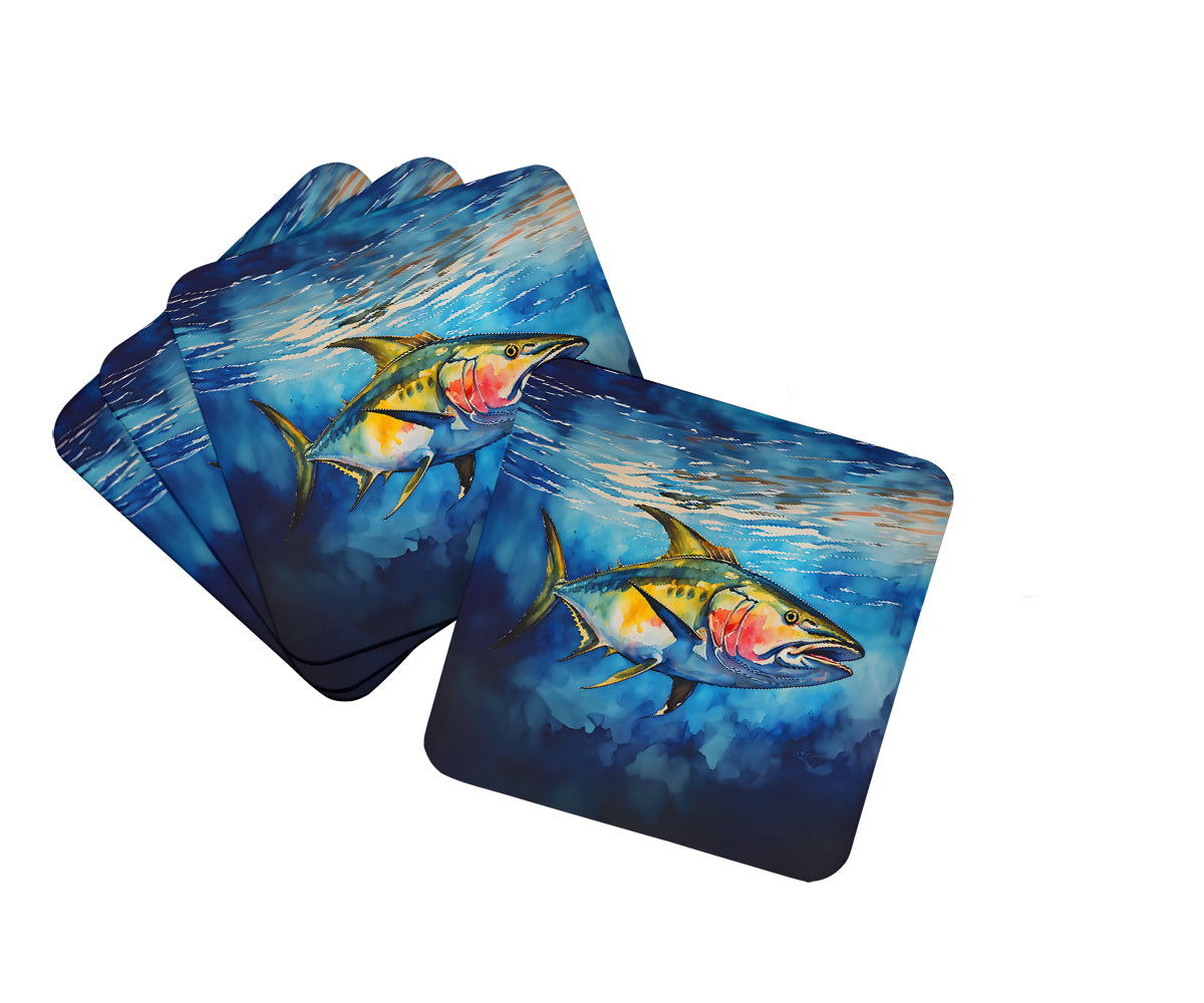 DAC2844FC 3.5 x 3.5 in. Yellowfin Tuna Foam Coasters