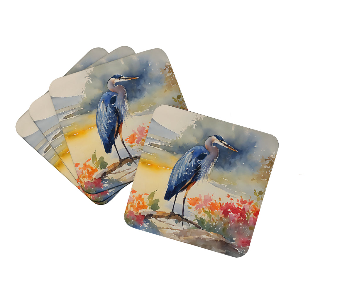 DAC2845FC 3.5 x 3.5 in. Blue Heron Foam Coasters