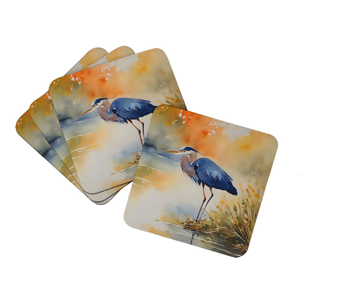 DAC2847FC 3.5 x 3.5 in. Blue Heron Foam Coasters