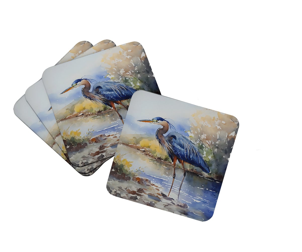 DAC2848FC 3.5 x 3.5 in. Blue Heron Foam Coasters