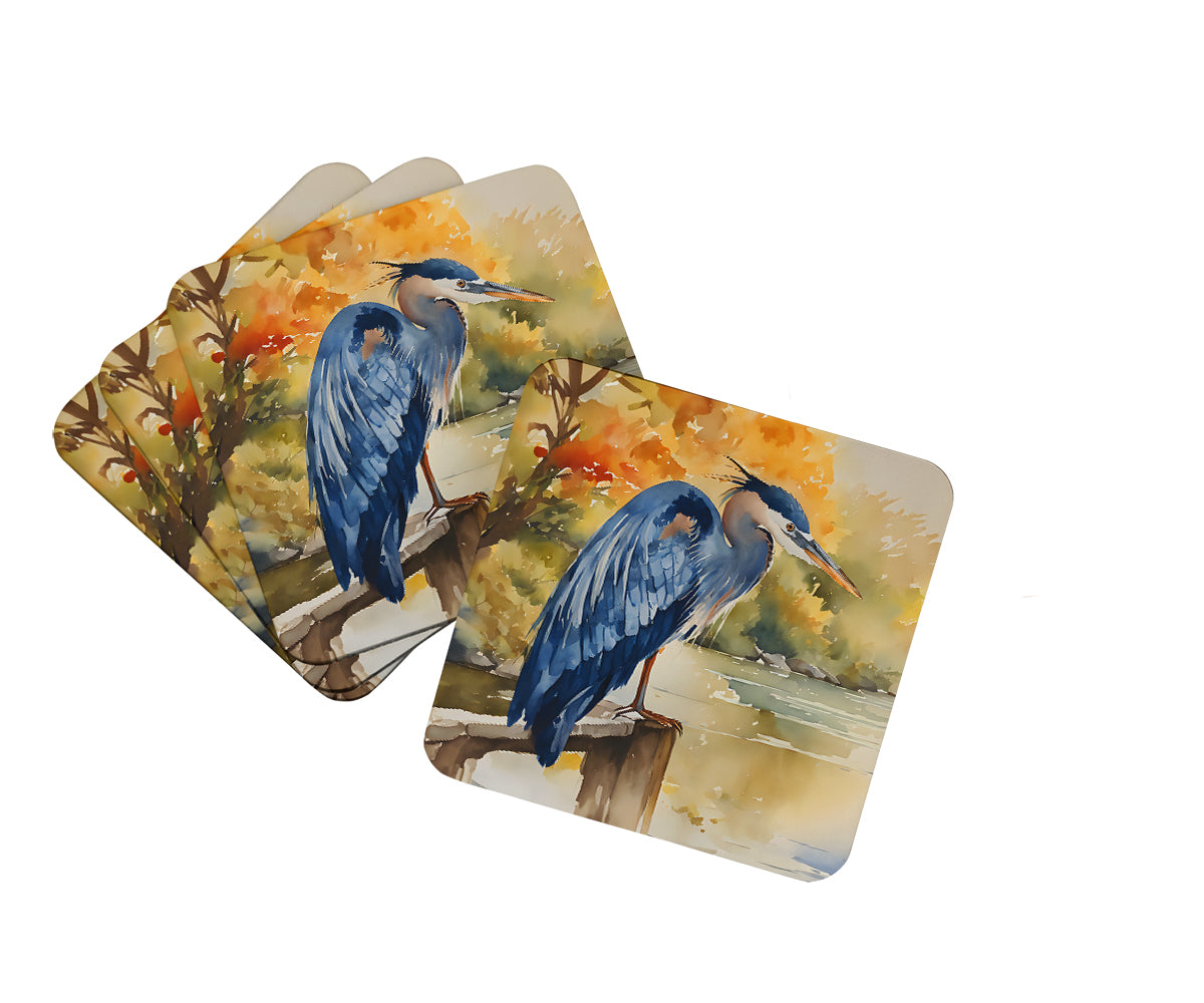 DAC2849FC 3.5 x 3.5 in. Blue Heron Foam Coasters