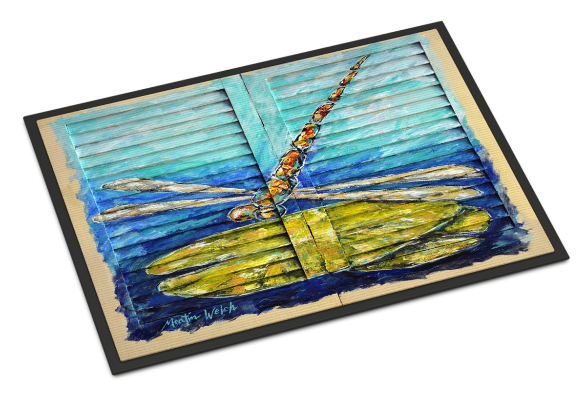 MW2024MAT 18 x 27 in. Blue Eyed Dragonfly Doormat